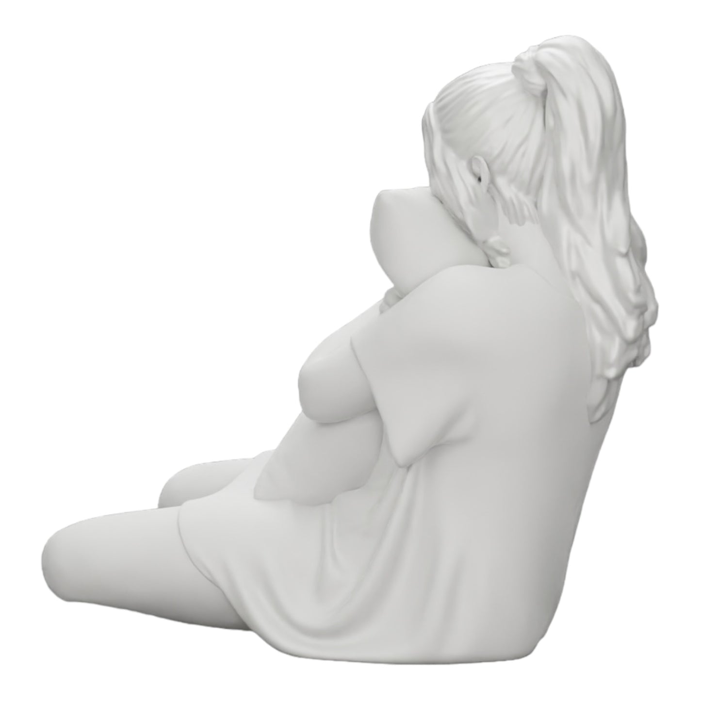 Diorama model building product photo 0: Girl watching a horror movie and holding a pillow (Ref No. A43)