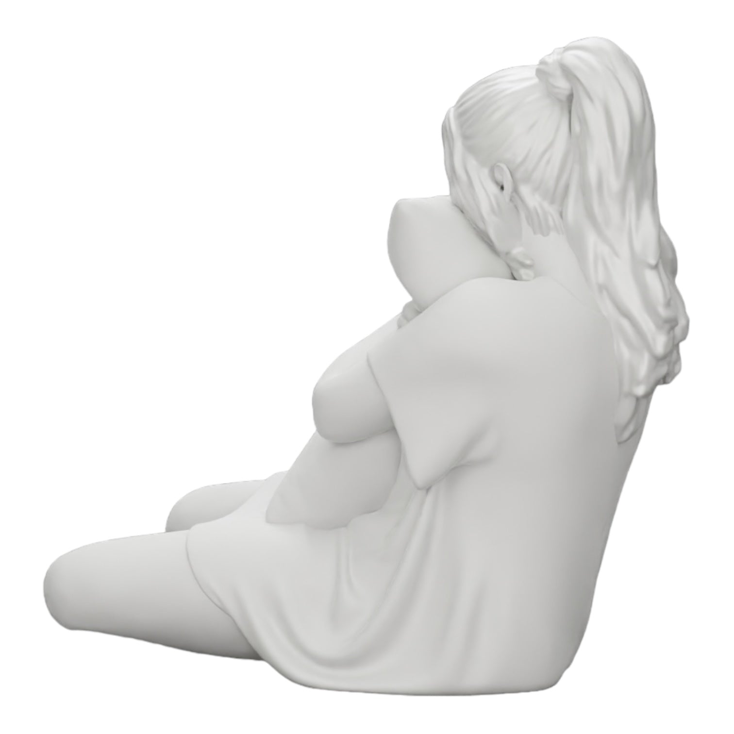 Diorama model building product photo 0: Girl watching a horror movie and holding a pillow (Ref No. A43)