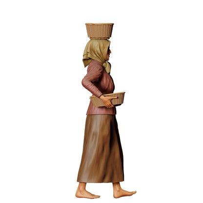 Product image 4 of 7: Miniature figure: Farmer's wife with baskets - Old farmer at the Abriet (No. 303)