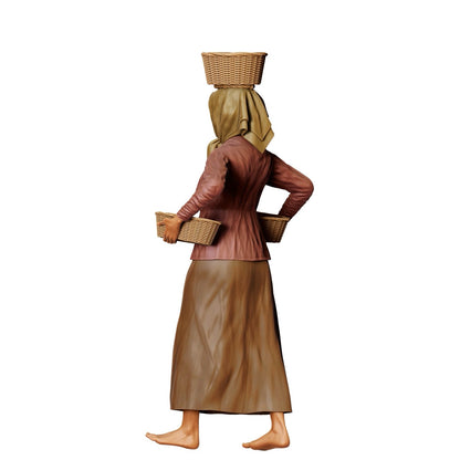 Product image 6 of 7: Miniature figure: Farmer's wife with baskets - Old farmer at the Abriet (No. 303)