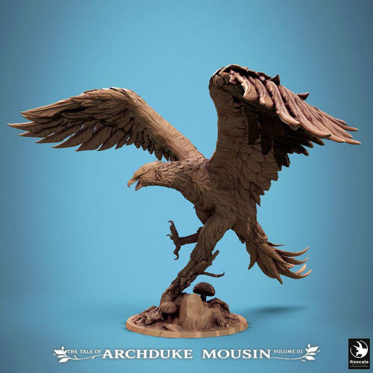 Product photo Tabletop 28mm Lord of the Print (LotP) 0: Tabletop miniature: War Eagle / Great Eagle - Huge eagle, flying beast, monstrous predator in a dive (25_07_C1)