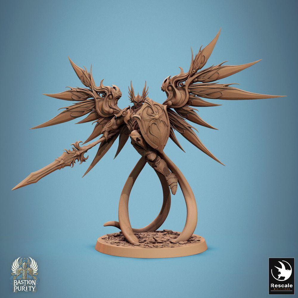 Product photo Tabletop 28mm Lord of the Print (LotP) 0: Tabletop miniature: Winged Paladin / Angelic Warrior, Sky Knight with longsword and shield - Aurelian Skyblade (24_09_B5)