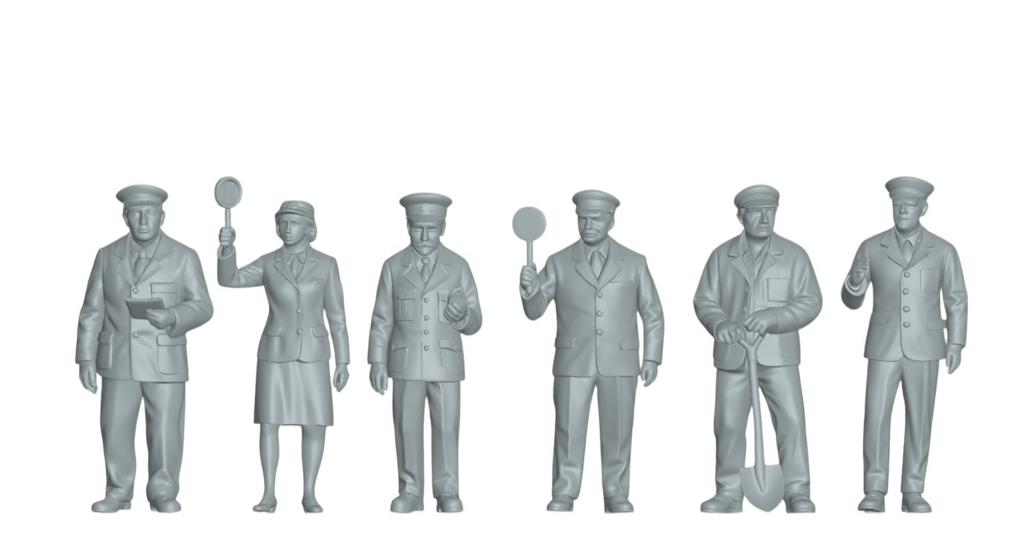 Produktfoto Figur H0, 1:72 - 0: Bahnpersonal Figuren Set (6 Figuren)