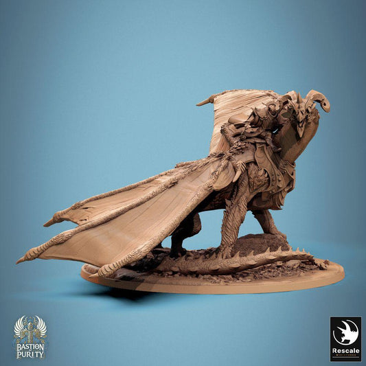 Produktfoto Tabletop 28mm Lord of the Print (LotP) 0: Tabletop Fantasy Miniatur: Astralyon Guard Drachenreiter - gepanzerter Drachenritter auf Wyvern, Monsterreiter mit Stangenwaffe, Heldenmodell (24_09_F4)