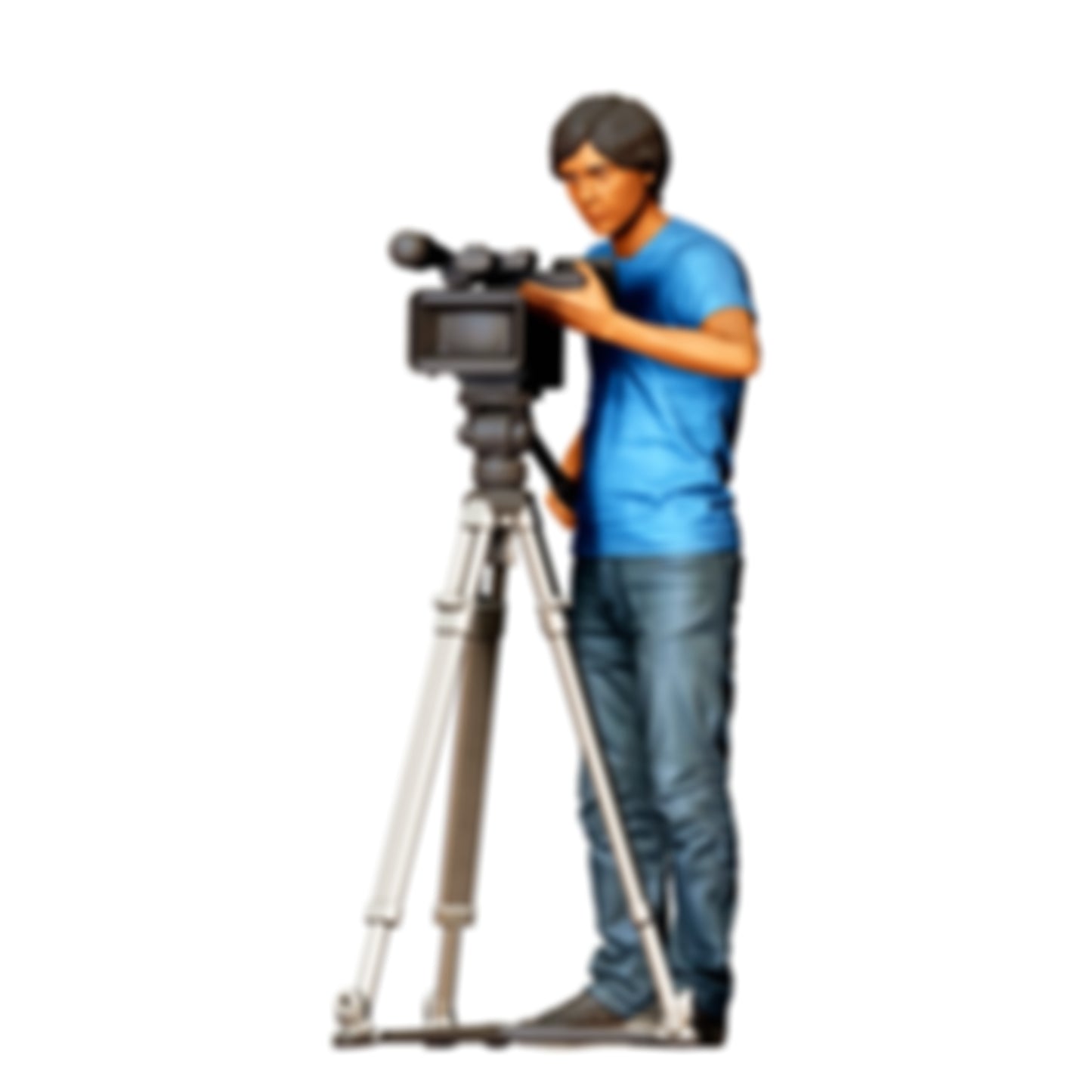 3DP Miniatures 2: Stehende Figur: Kameramann mit Videokamera auf Stativ (Ref. Nr. 511)