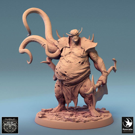 Product photo Tabletop 28mm Lord of the Print (LotP) 0: Tabletop miniature: Corrupt Executioner Demon with Hookblade Axe - Tentacle Monster, Chaos Beast, Boss Monster (Corrupt Executioner D1) (24_08_D1)