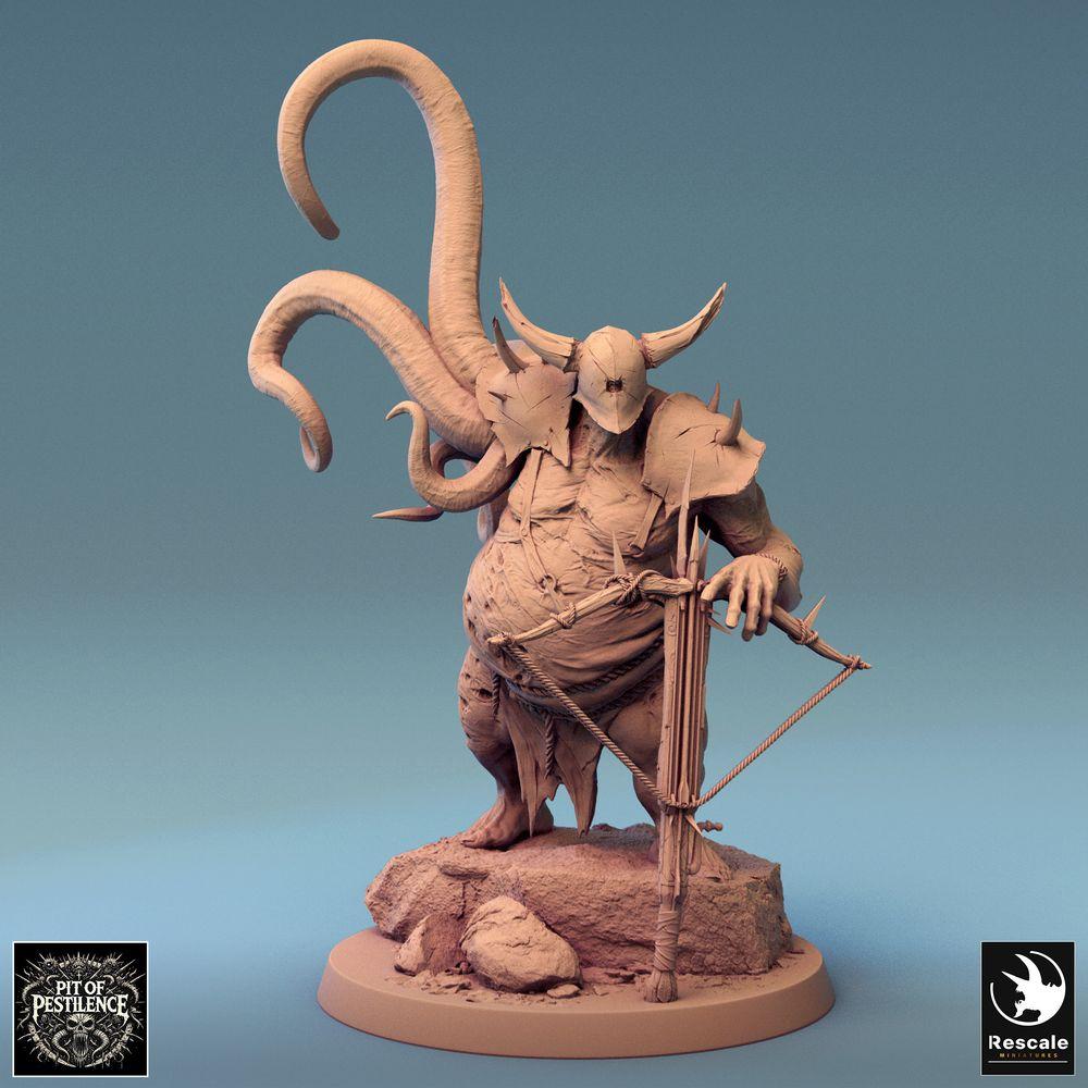 Product photo Tabletop 28mm Lord of the Print (LotP) 0: Tabletop miniature: Corrupted Executioner - Demon Warrior Crossbowman, Chaos Warrior Boss, Tentacle Abomination (24_08_D2)