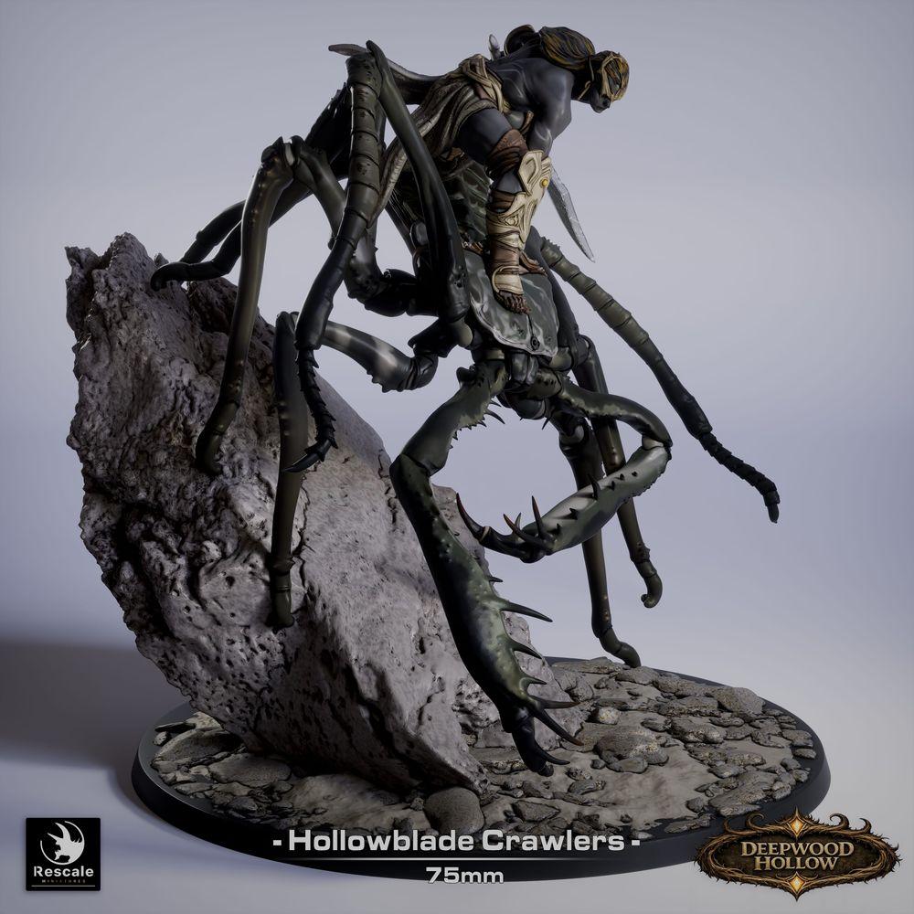 Product photo Tabletop 28mm Lord of the Print (LotP) 0: Tabletop miniature: Spider Rider Assassin on Spider Beast, ambush fighter with dagger (26_03_F6)