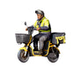 Diorama model-making product photo 1: Seated figure: delivery driver on scooter with front basket & delivery box (Ref. No. 518)