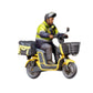 Diorama model-making product photo 2: Seated figure: delivery driver on scooter with front basket & transport box (Ref. No. 518)