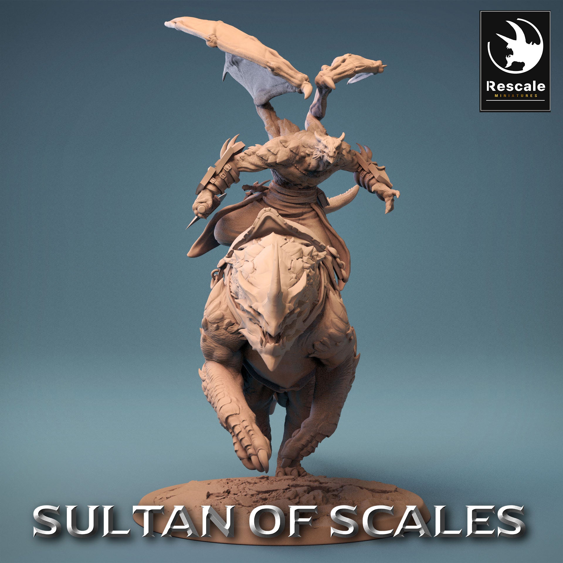 Saurian Raptor Rider Tabletop Miniature: Dragonborn Lizard Rider, Saurian Rider, Warrior/Wa ...