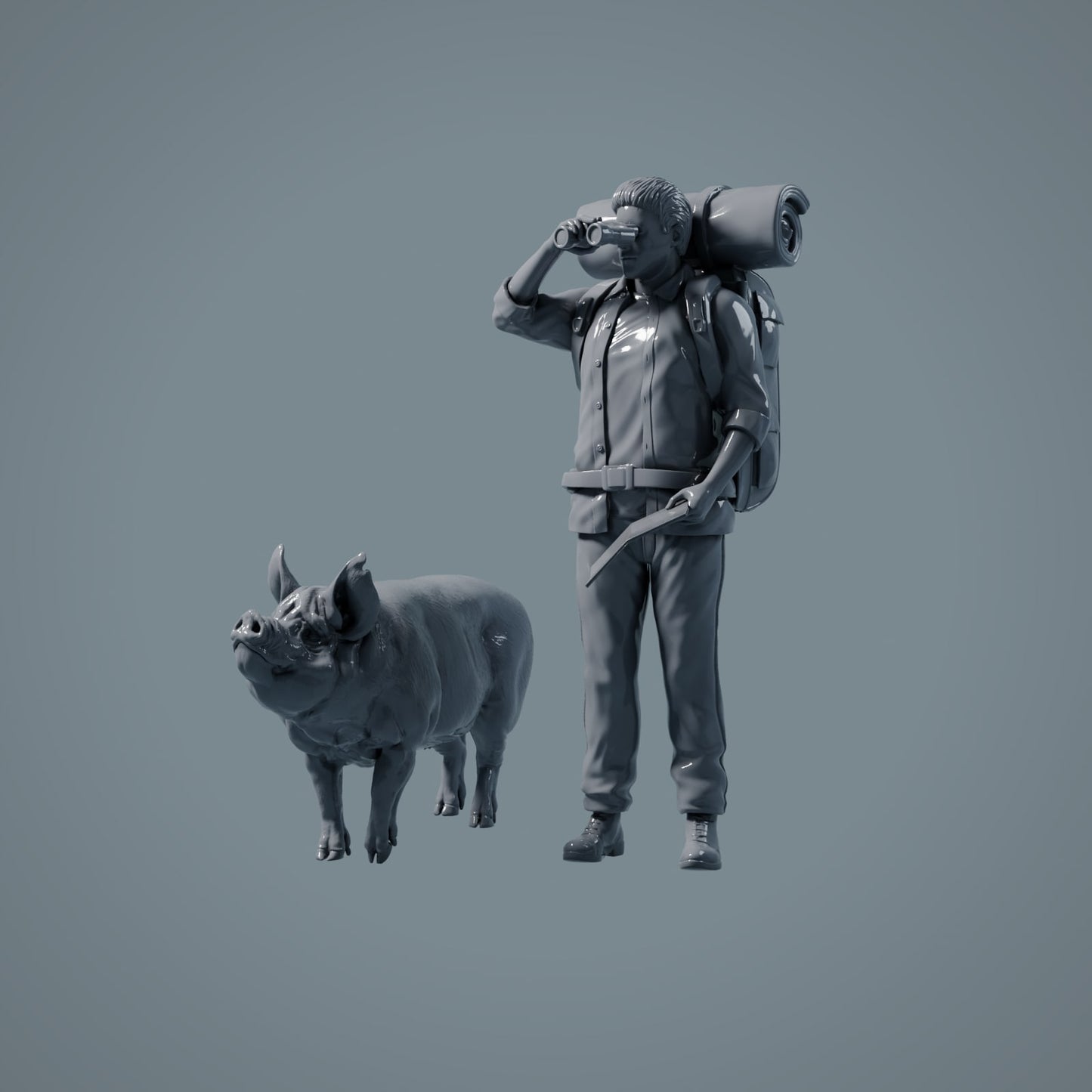 Farm Animal Figures: Boar - Berkshire Pig (a039)