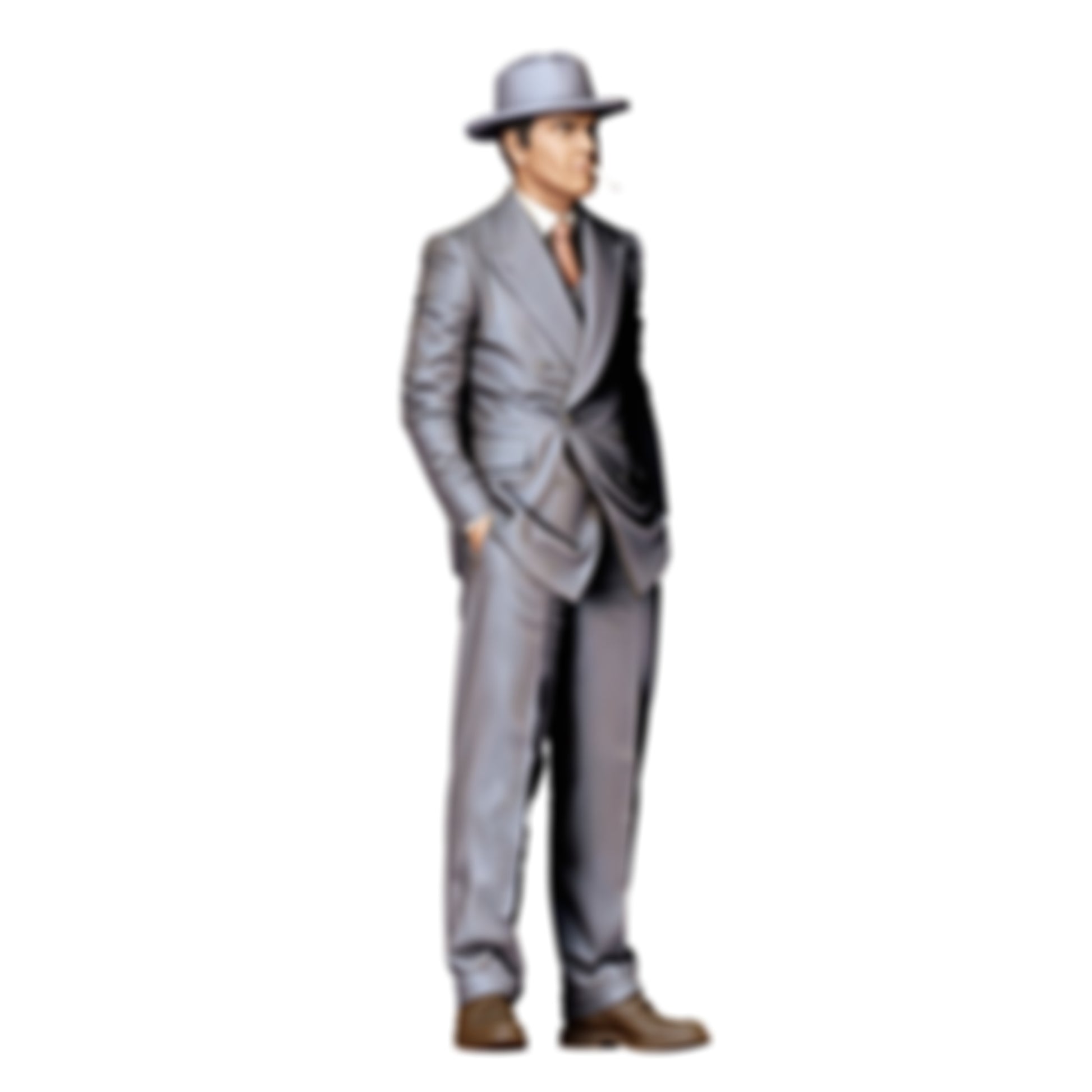 3DP Miniatures 1: Stehende Figur: Gangster im doppelreihigen Anzug mit Hut & Zigarette (Ref. Nr. 514)