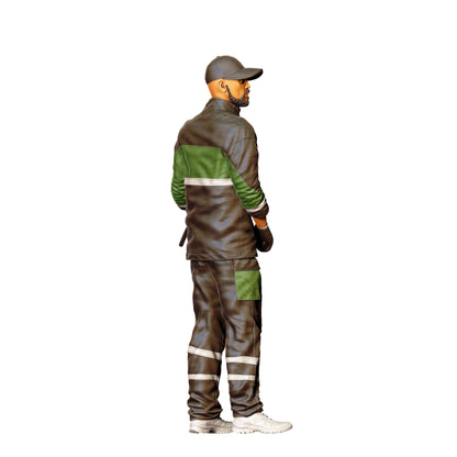 Diorama model building product photo 0: Gas station attendant in work clothes – figure with fuel nozzle (Ref. No. 431)