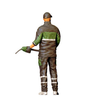 Diorama model building product photo 0: Gas station attendant in work clothes – figure with fuel nozzle (Ref. No. 431)