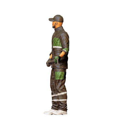 Diorama model building product photo 0: Gas station attendant in work clothes – figure with fuel nozzle (Ref. No. 431)