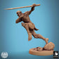 Product photo Tabletop 28mm Lord of the Print (LotP) 1: Tabletop miniature: Ghoul Ravager - Undead Raider/Assassin in leap, melee fighter with helmet and shortsword, rock base (24_11_C5)