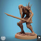 Product photo Tabletop 28mm Lord of the Print (LotP) 1: Tabletop miniature: Ghoul Ravager - undead berserker and warrior with serrated blade and spiked shoulder plates, elite melee fighter (24_11_C27)