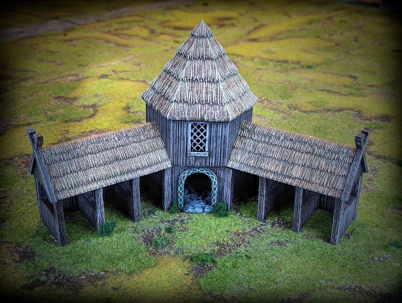 Product photo Tabletop 28mm terrain pieces, houses, decorations, and bits from Creation Conquest (CC) 0: Stables - Kingdom Of Saxonia - Medieval village of the horse lords