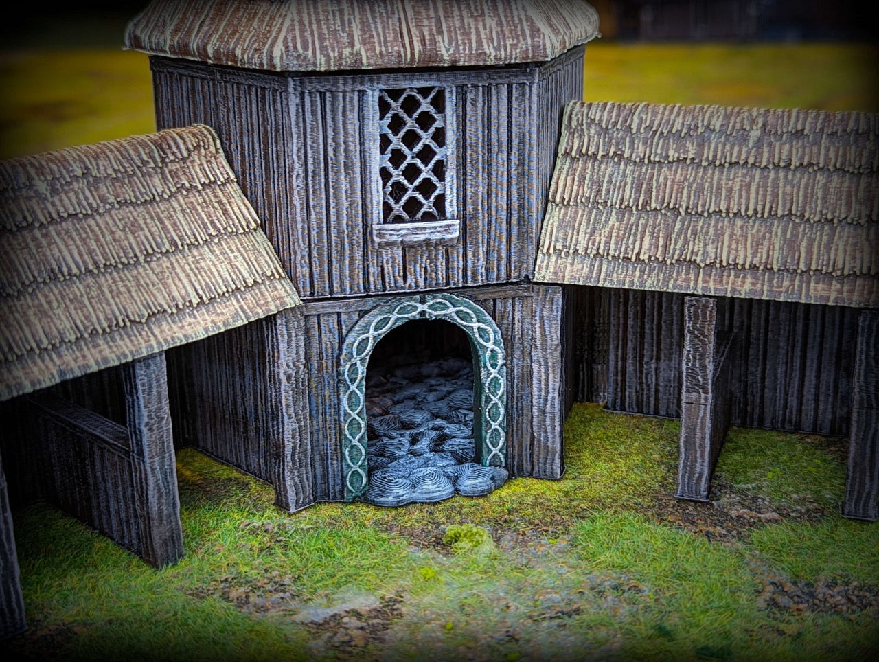 Product photo Tabletop 28mm terrain pieces, houses, decorations, and bits from Creation Conquest (CC) 0: Stables - Kingdom Of Saxonia - Medieval village of the horse lords