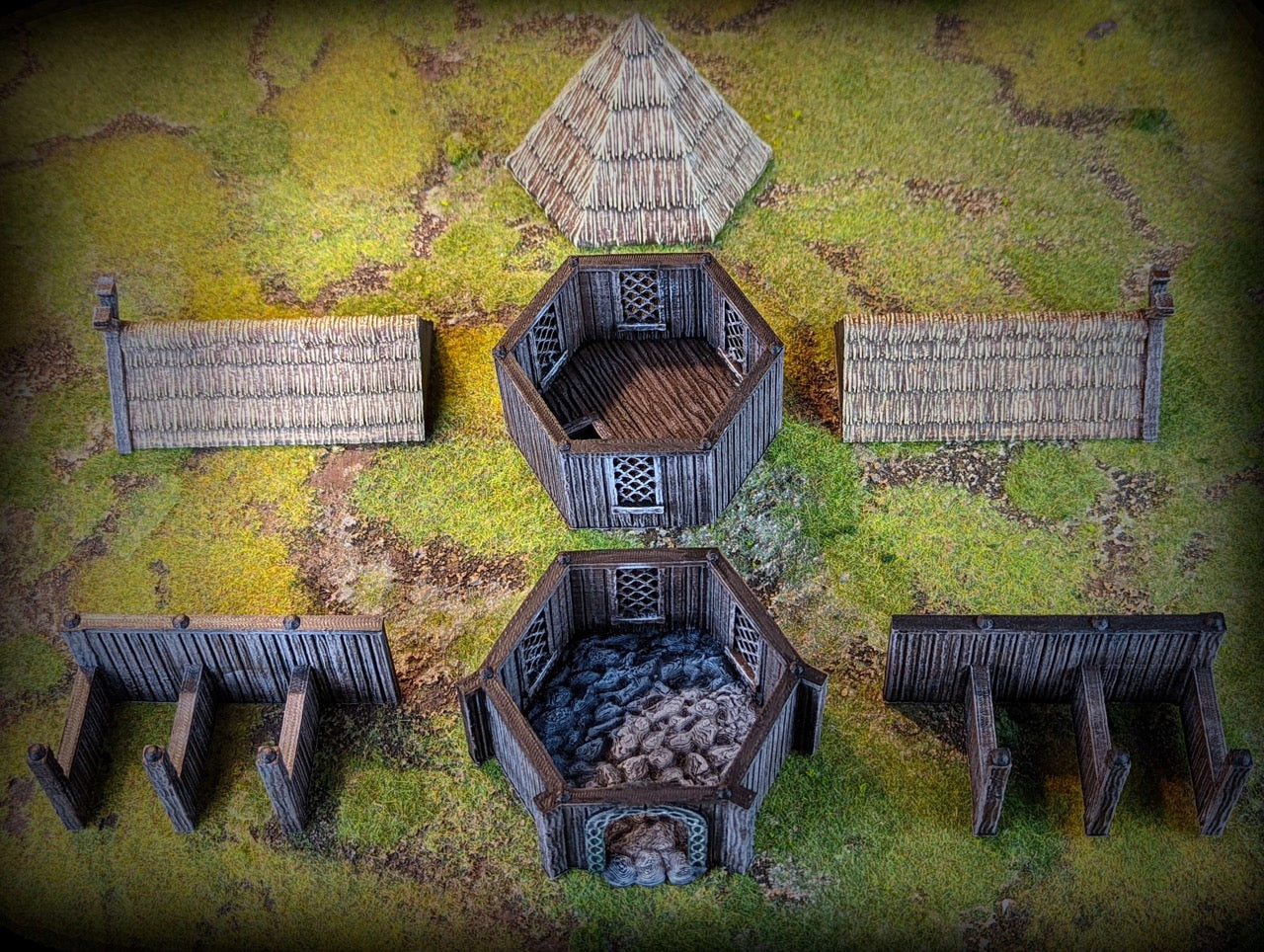 Product photo Tabletop 28mm terrain pieces, houses, decorations, and bits from Creation Conquest (CC) 0: Stables - Kingdom Of Saxonia - Medieval village of the horse lords