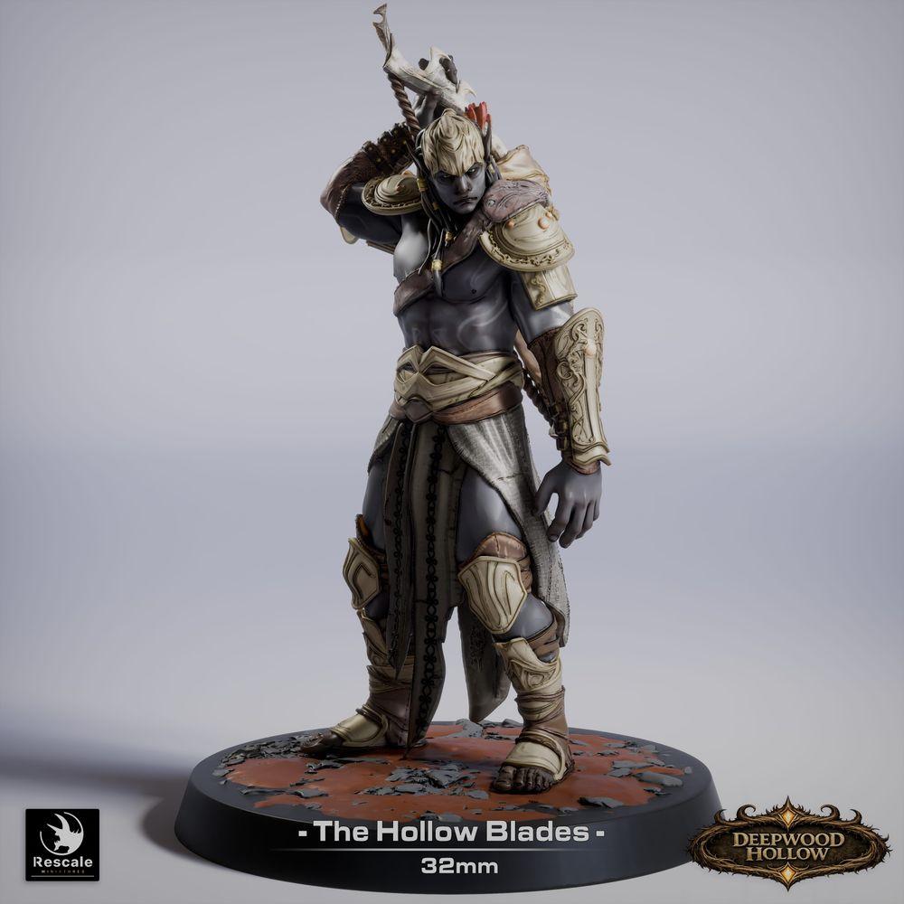 Product photo Tabletop 28mm Lord of the Print (LotP) 0: Tabletop miniature: Dark Elf Archer in standing shooting pose (26_03_G7)