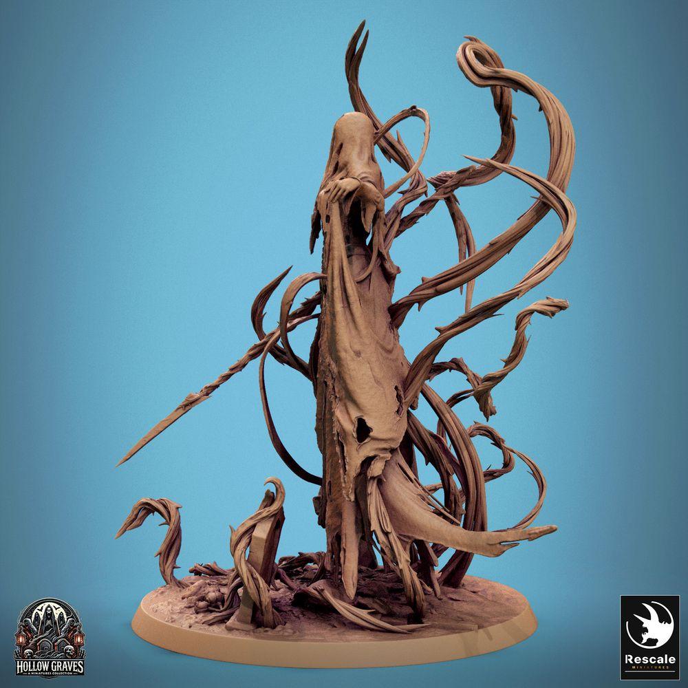 Product photo Tabletop 28mm Lord of the Print (LotP) 0: Tabletop miniature: Vengeful Banshee / Wraith - undead spellcaster with thorned polearm (24_10_H)