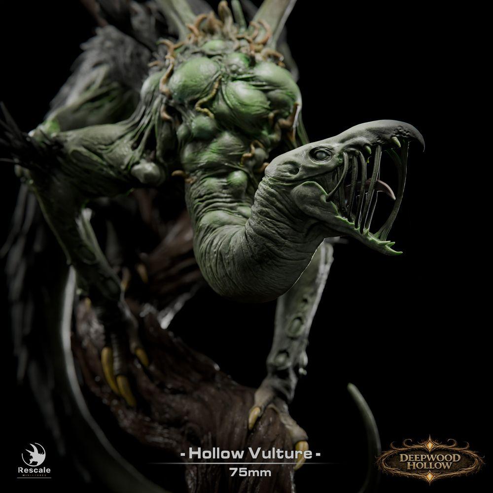 Product photo Tabletop 28mm Lord of the Print (LotP) 5: Tabletop miniature: Vulture Demon / Hollow Vulture - flying chimera, terror bird in a dive with claws, torn wings, and whip tail (26_03_D1)