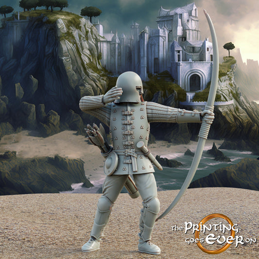 Produktfoto mittelalterliche historische Figur 75mm Scale The Printing Goes Ever On (TPGEO)  0: Mittelalterliche Ritter Figuren Verbündeter Bogenschütze B - Verbündete Truppen
