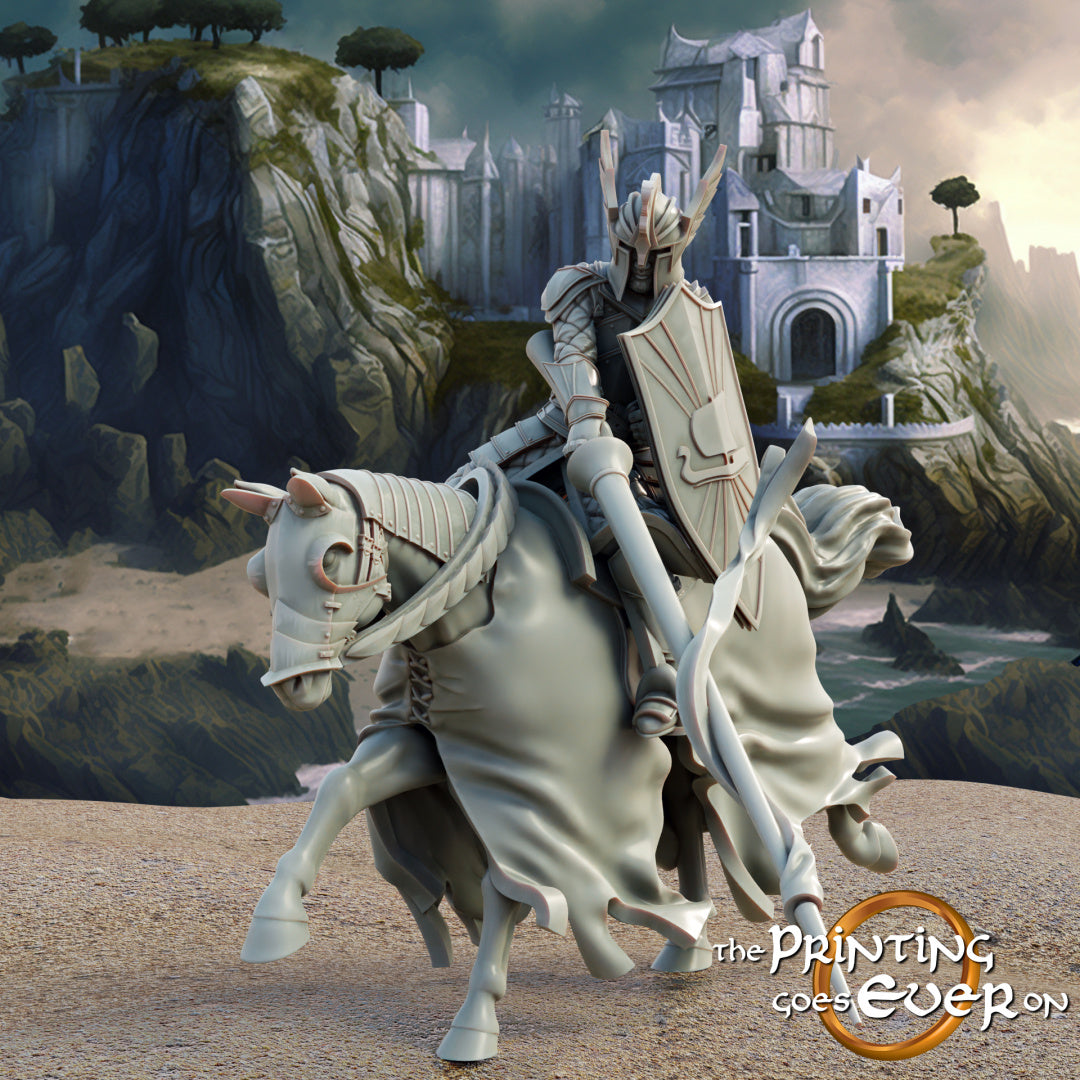 Product photo medieval historical figure 75mm Scale The Printing Goes Ever On (TPGEO) 0: Medieval Knight Figures Allied Knight Rider Lance B - Allied Troops