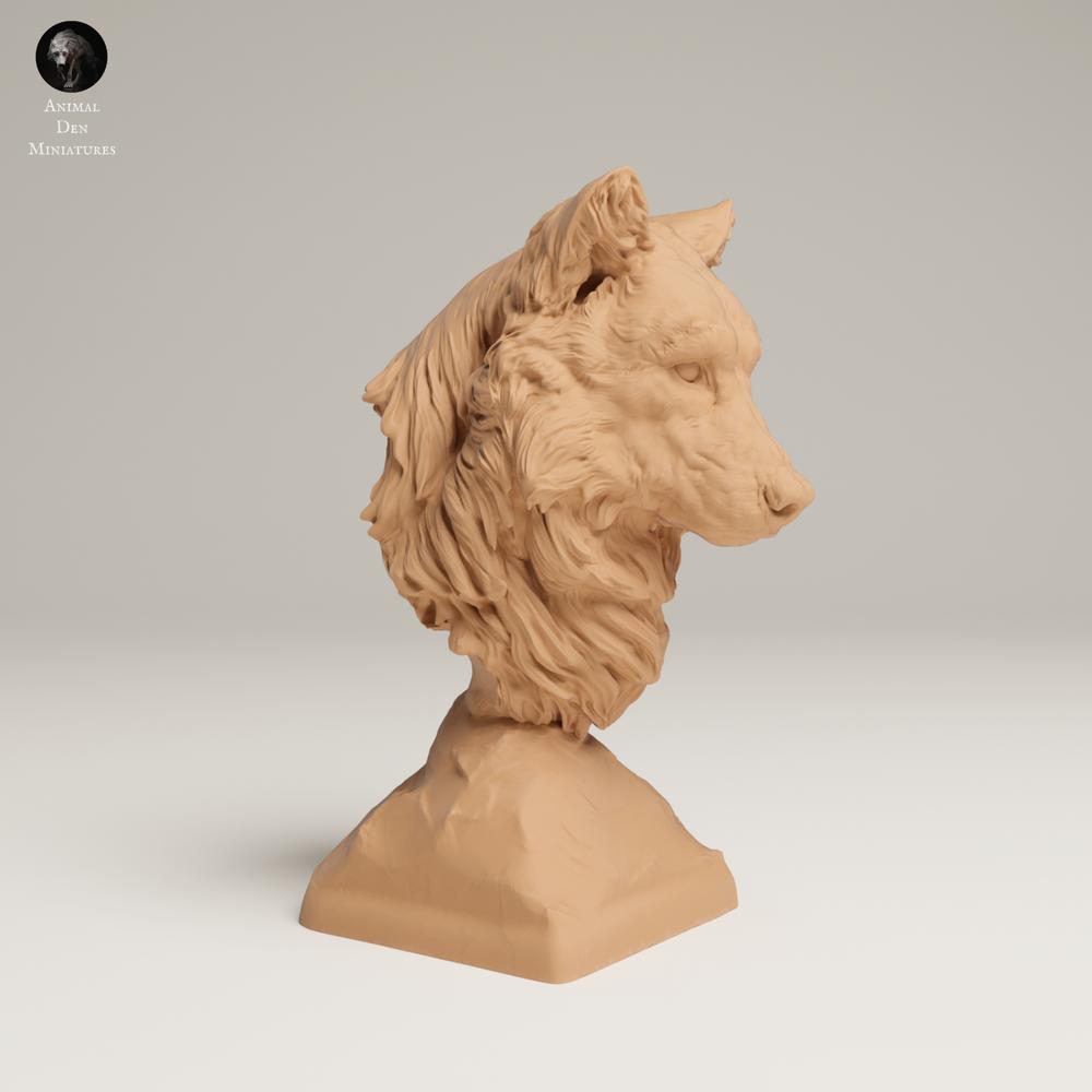 Product photo animal figure Animal Den Miniatures 0: Wild animal figure: Grey Wolf - Bust (25_06_16)