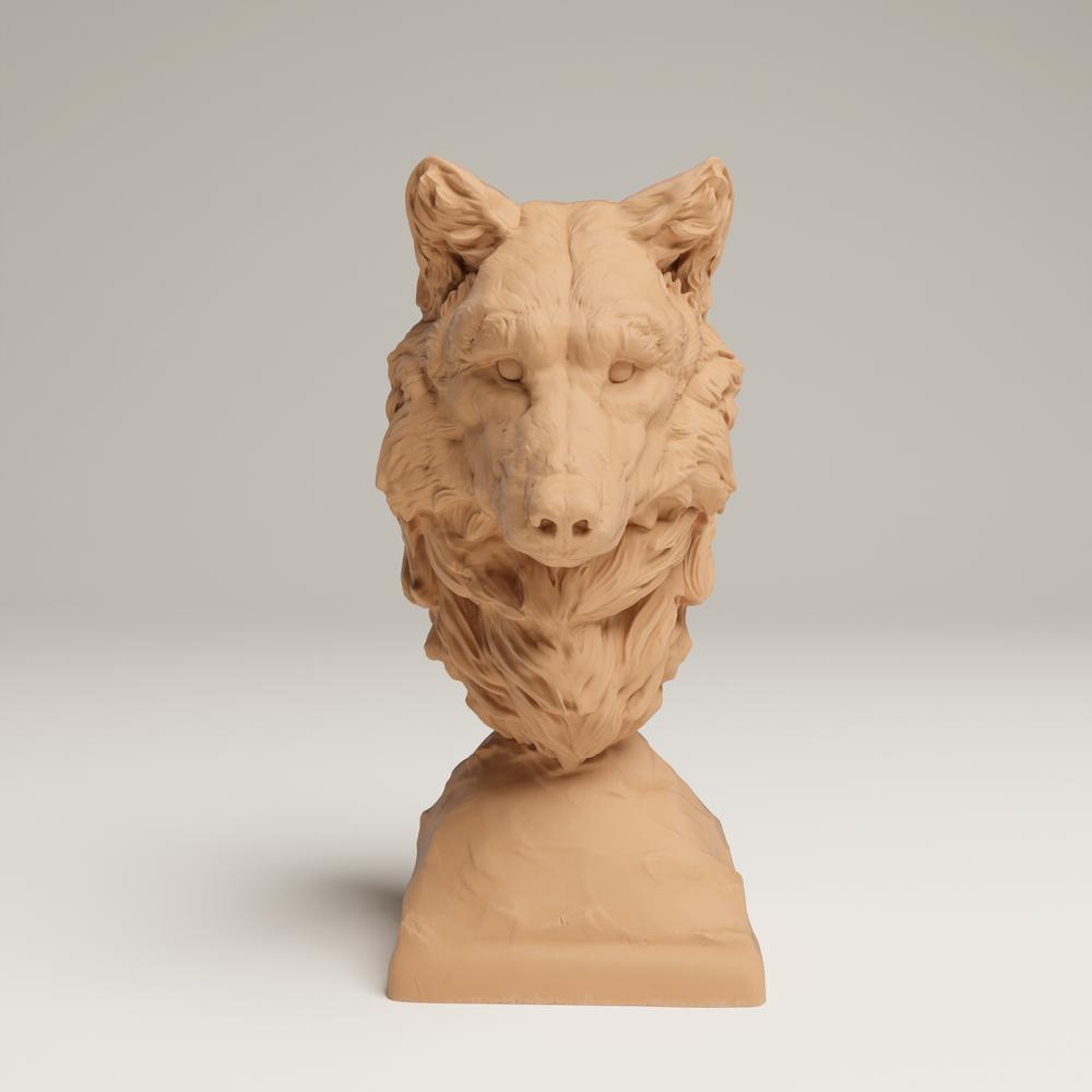Product photo animal figure Animal Den Miniatures 1: Wild animal figure: Grey Wolf - Bust (25_06_16)