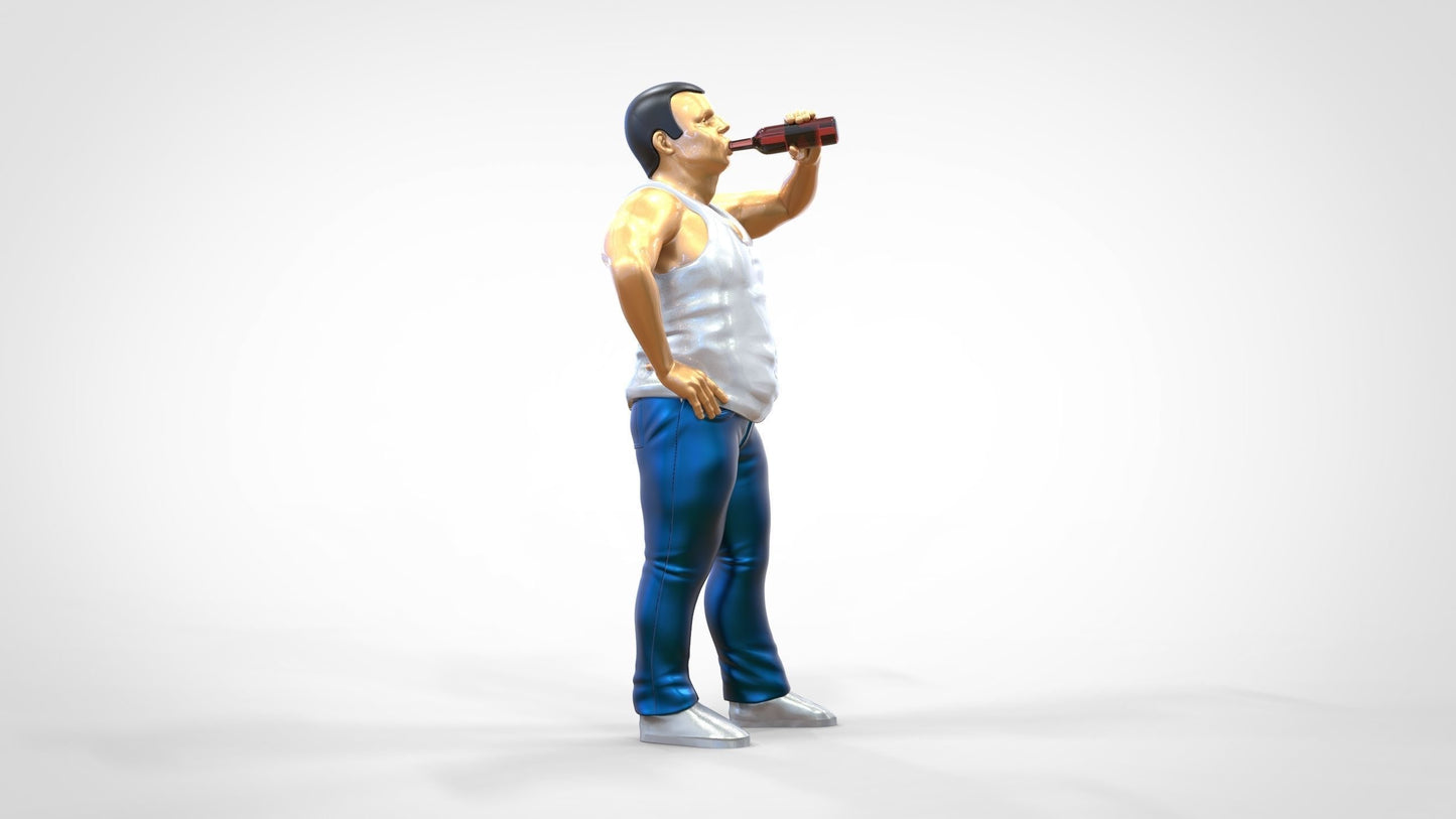 Produktfoto  0: Mann mit Bierflasche und Bierbauch