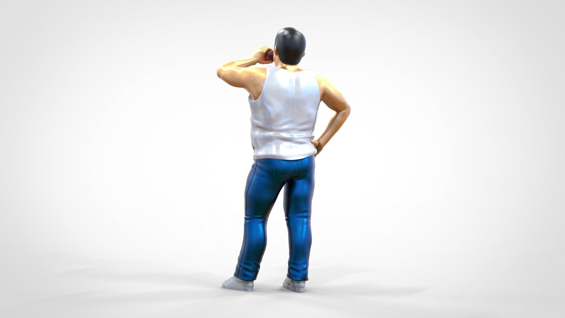 Produktfoto  0: Mann mit Bierflasche und Bierbauch