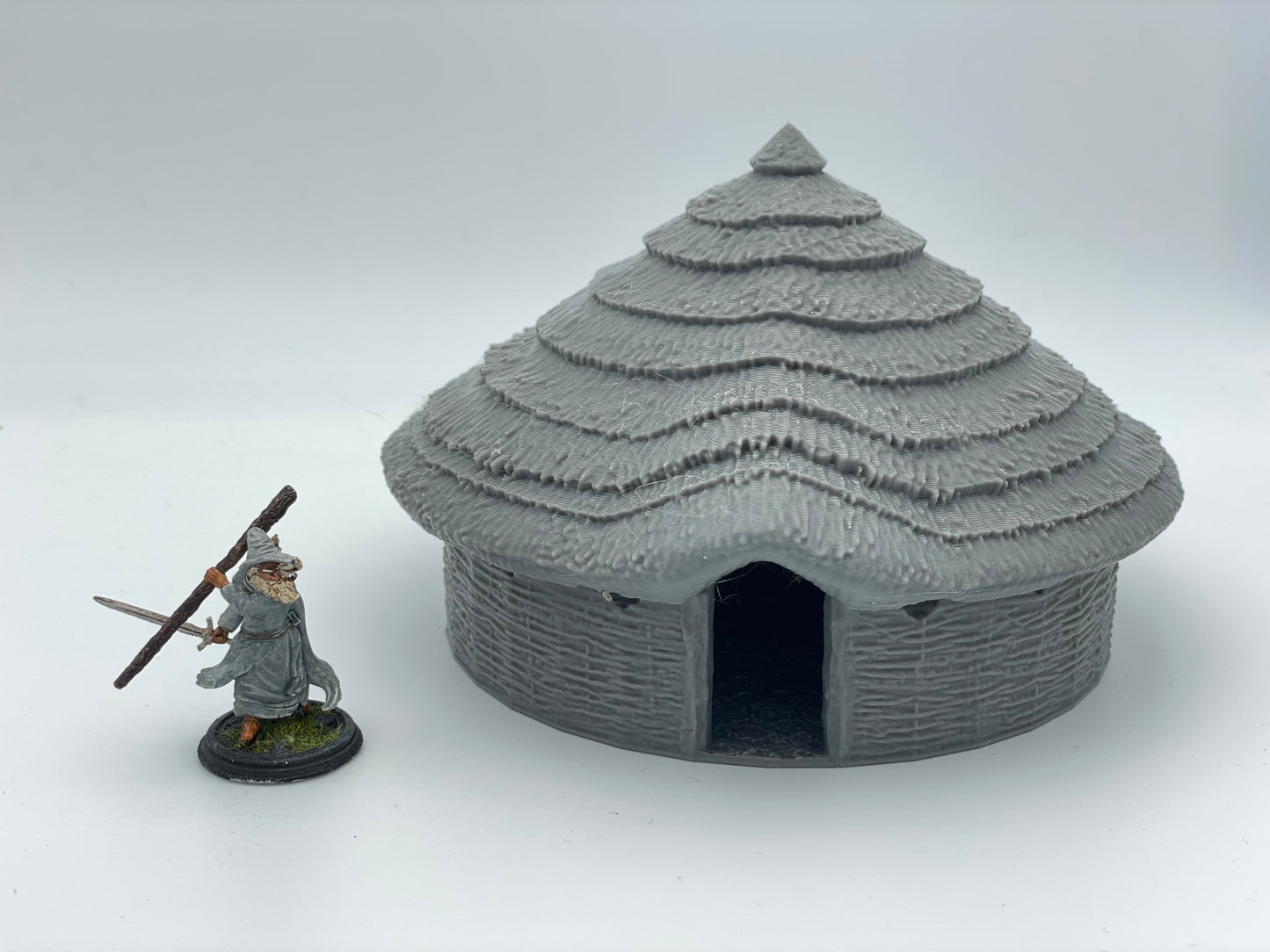 Product photo Tabletop 28mm The Printing Goes Ever On (TPGEO) 0: Native Hut B - Primitive Dwelling with Thatched Roof - Indigenous House