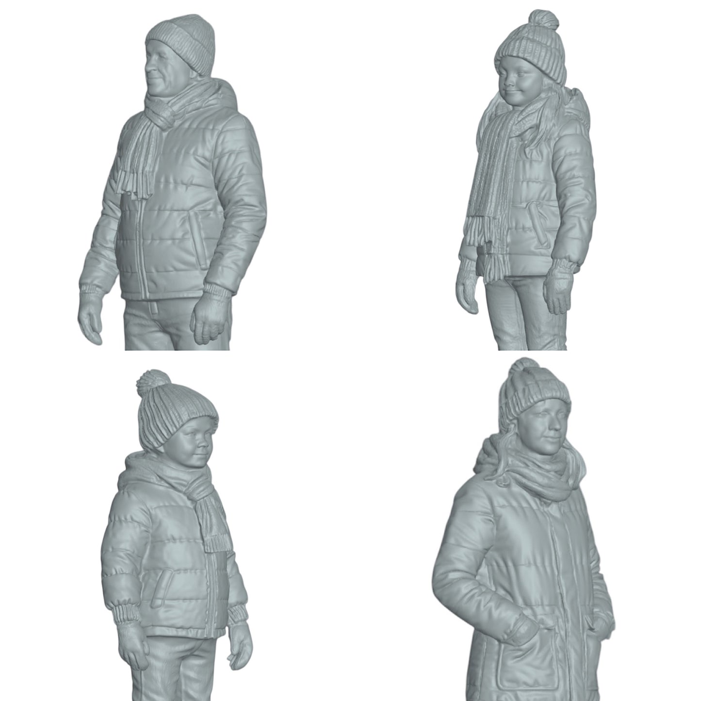 Diorama Model Building Product Photo 0: Winter Family - 4 Figures - Winter Wonderland