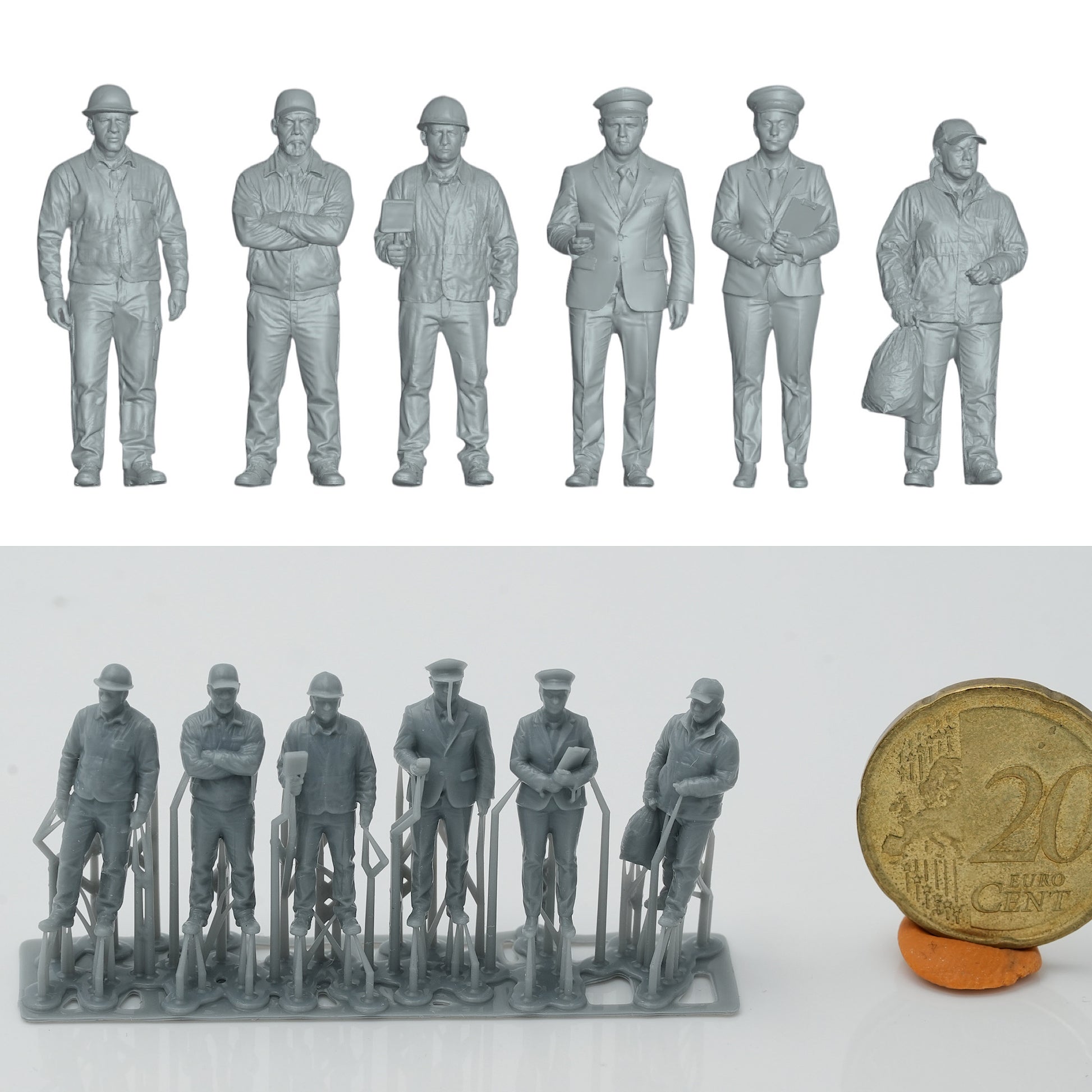 Diorama model building product photo 1: Railway staff figures set 2 - 6 figures (h0_28)