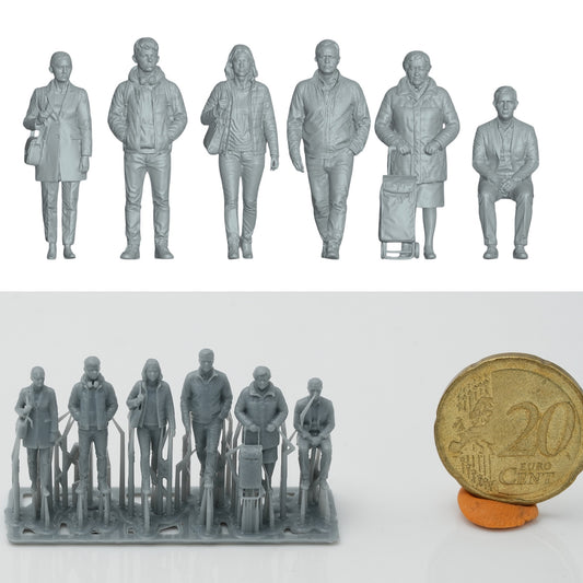 Diorama model building product photo 1: Passersby figures set 2 - 6 figures (h0_29)