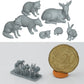 Produktfoto Tier Figur Diorama, Modellbau: 0: 7 Wildtier Wald-Figuren: Fuchs, Dachs, Reh, Igel und Hase  (Achtung extrem klein!) (Ref a053)