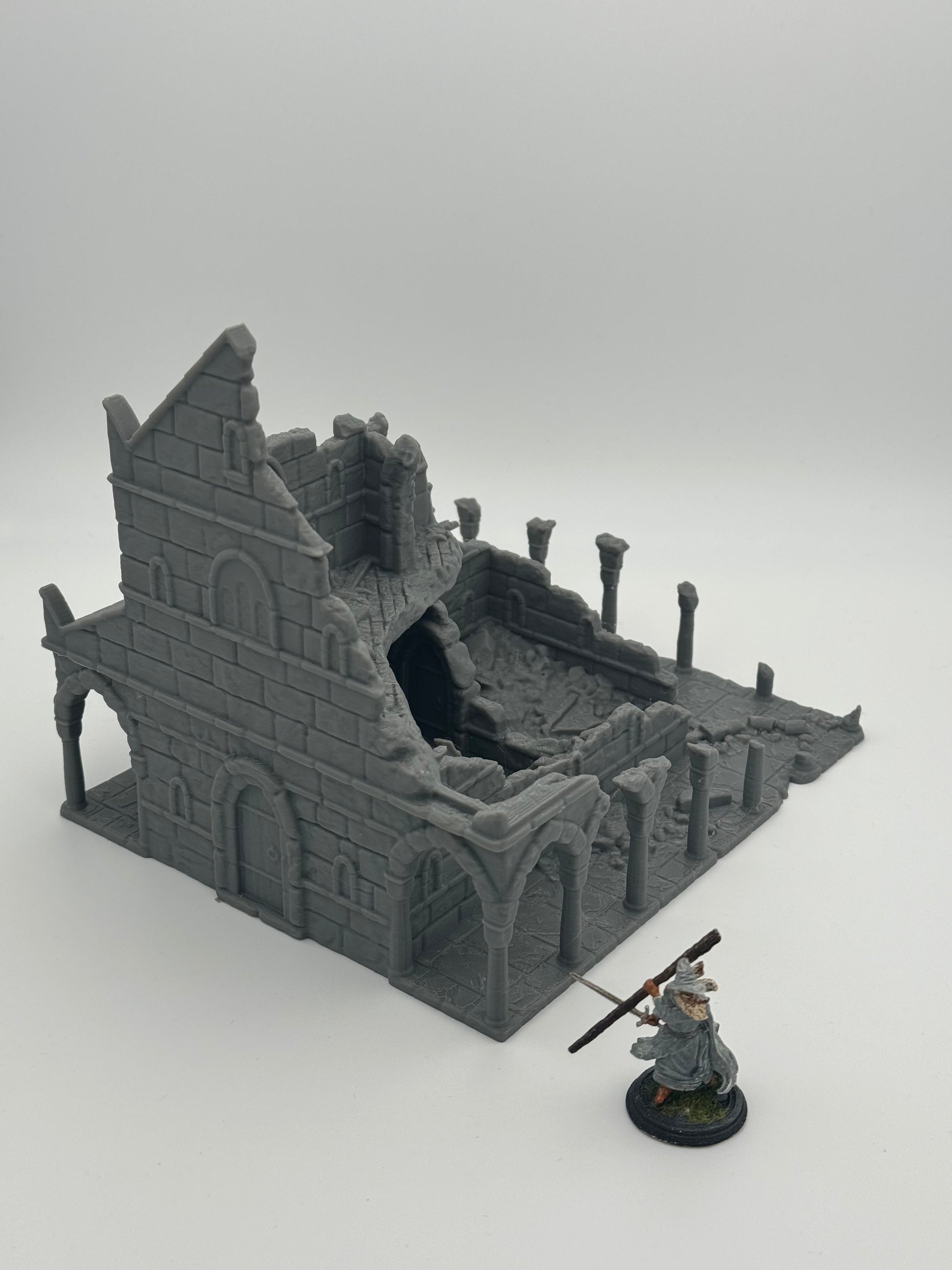 Product photo Tabletop 28mm The Printing Goes Ever On (TPGEO) 0: House A Ruins Ivory City - Kingdom of Gonthan Building - Tabletop Terrain