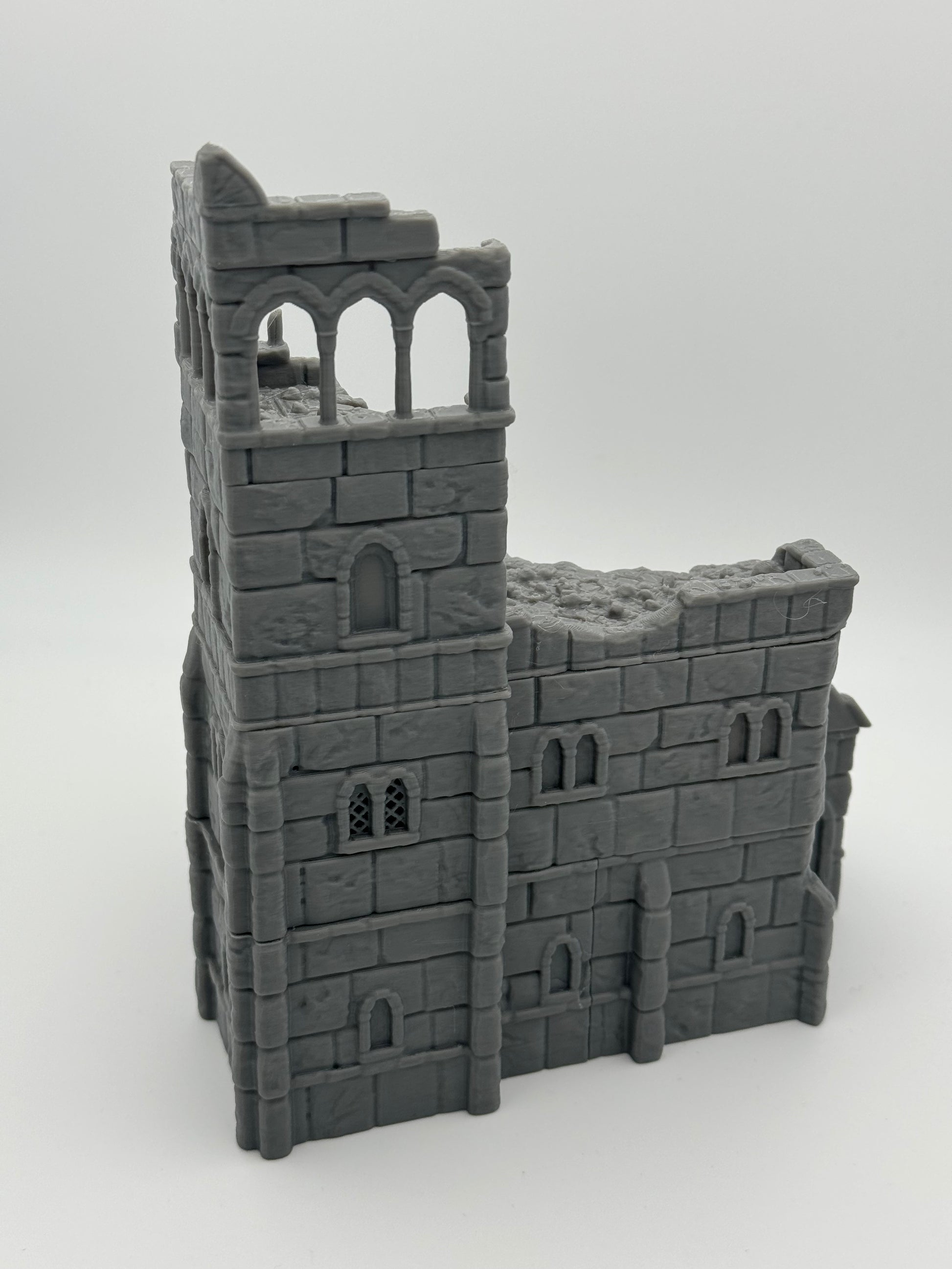 Product photo Tabletop 28mm The Printing Goes Ever On (TPGEO) 0: City Hall Ruins Ivory City - Kingdom of Gonthan Building - Town Hall Tabletop Terrain
