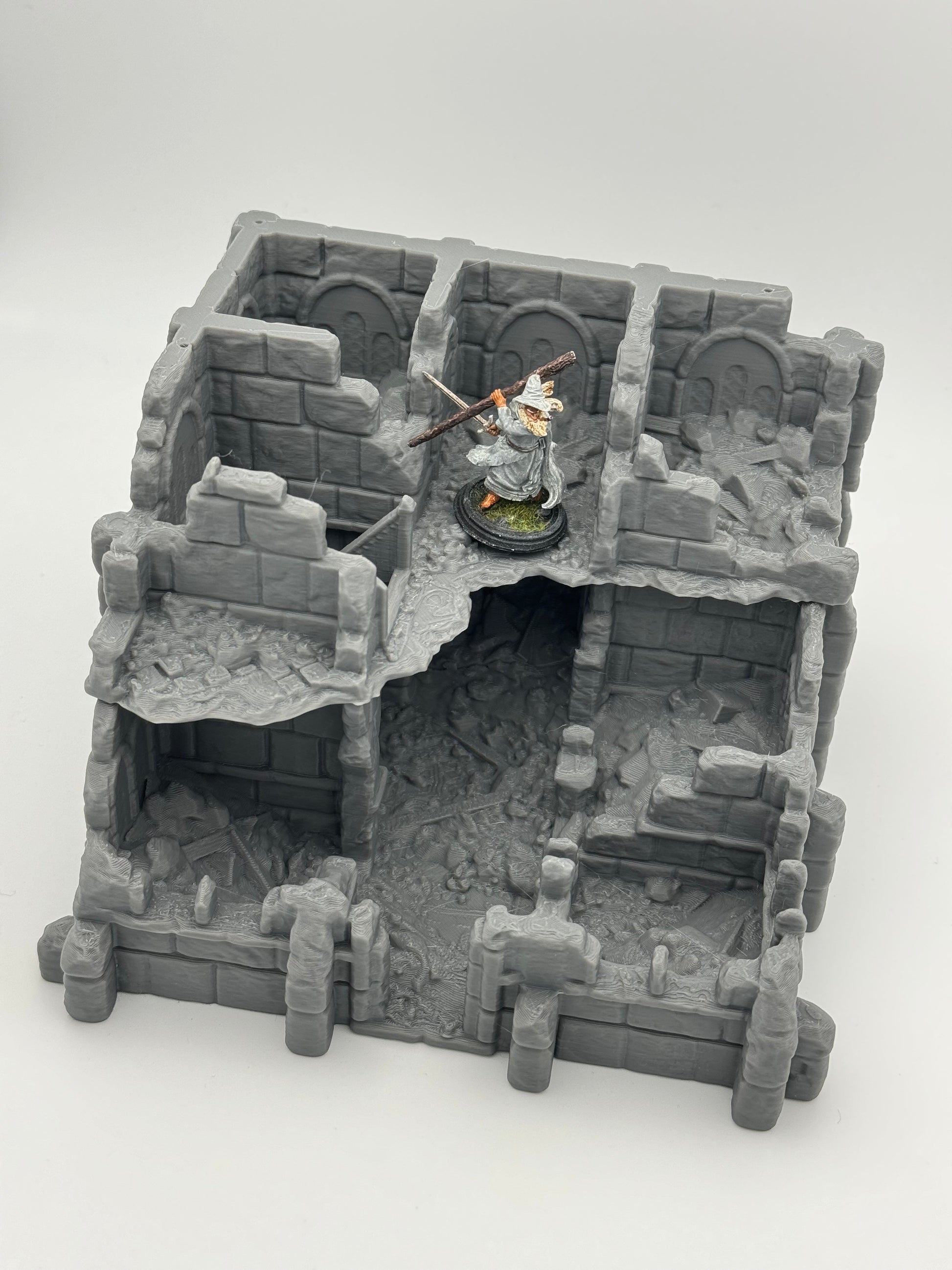 Product photo Tabletop 28mm The Printing Goes Ever On (TPGEO) 0: Warehouse Ruins Ivory City - Kingdom of Gonthan - Warehouse Tabletop Terrain