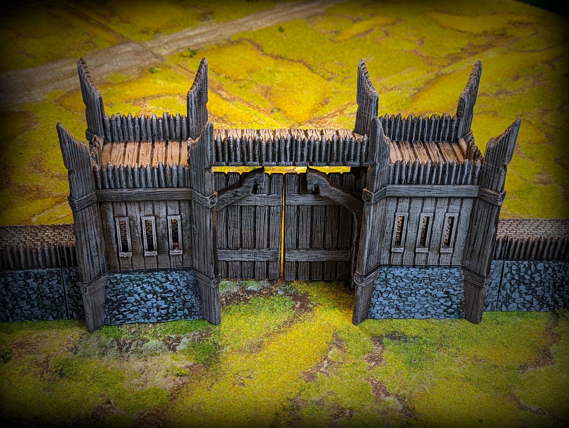 Product photo Tabletop 28mm terrain pieces, houses, decorations, and bits from Creation Conquest (CC) 0: City Gate - Kingdom Of Saxonia - Medieval Village of the Horse Lords