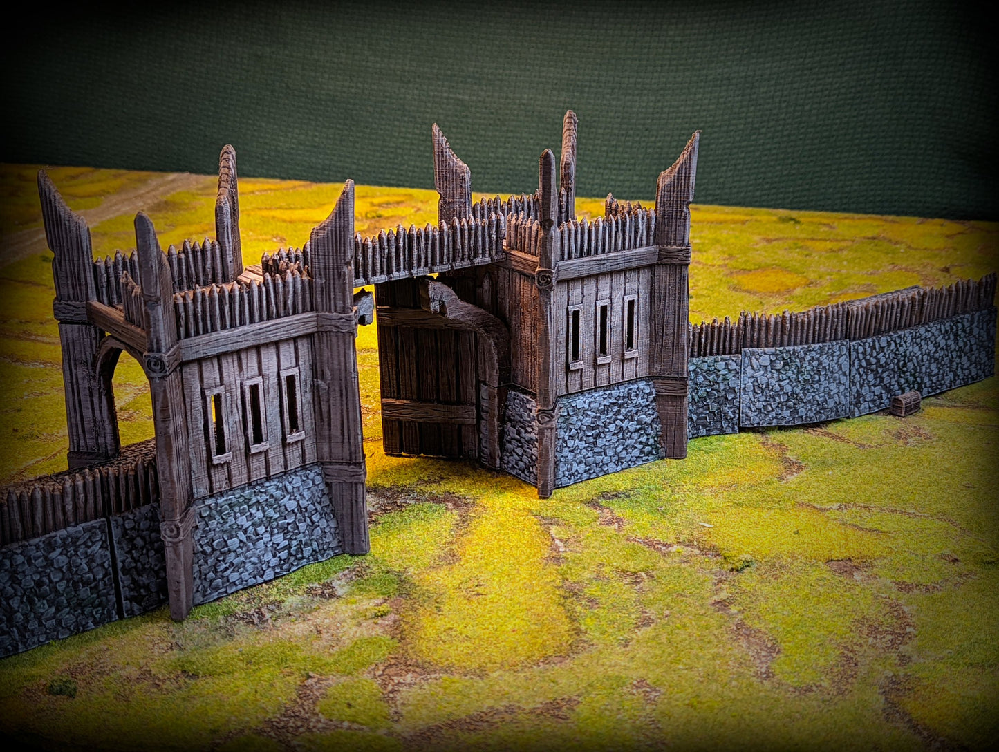 Product photo Tabletop 28mm terrain pieces, houses, decorations, and bits from Creation Conquest (CC) 0: City Gate - Kingdom Of Saxonia - Medieval Village of the Horse Lords
