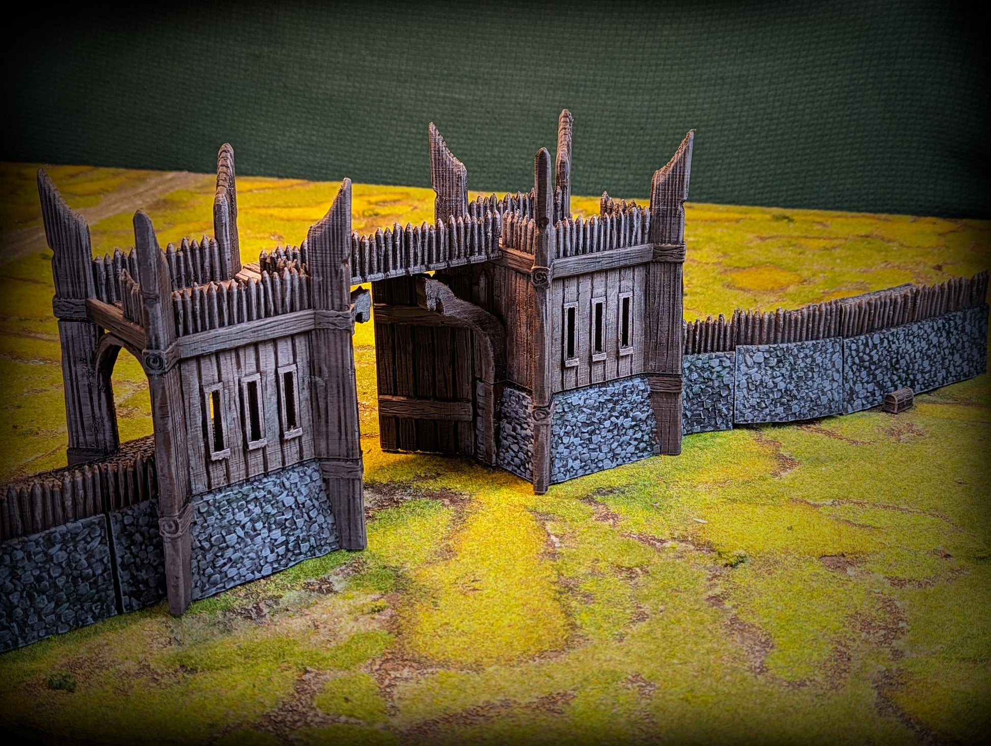 Product photo Tabletop 28mm terrain pieces, houses, decorations, and bits from Creation Conquest (CC) 0: City Gate - Kingdom Of Saxonia - Medieval Village of the Horse Lords
