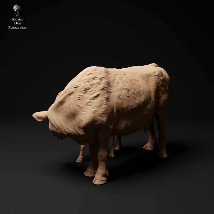 Product photo Animal Figure Diorama, Model Building: 0: Farm Animal Figure: Cow and Calf 2 - Red Devon Cow