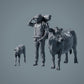 Farm Animal Figure: Cow and Calf - Red Devon Cow (a029)