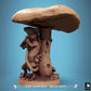 Product photo Tabletop 28mm Lord of the Print (LotP) 1: Tabletop miniature: Mousefolk Forest Druid Mushroom Shaman with Staff, Forest Guardian Ranger on Mushroom Stump - Fantasy Wargaming, Skirmish, Dungeon, Diorama Base (25_07_Q23)