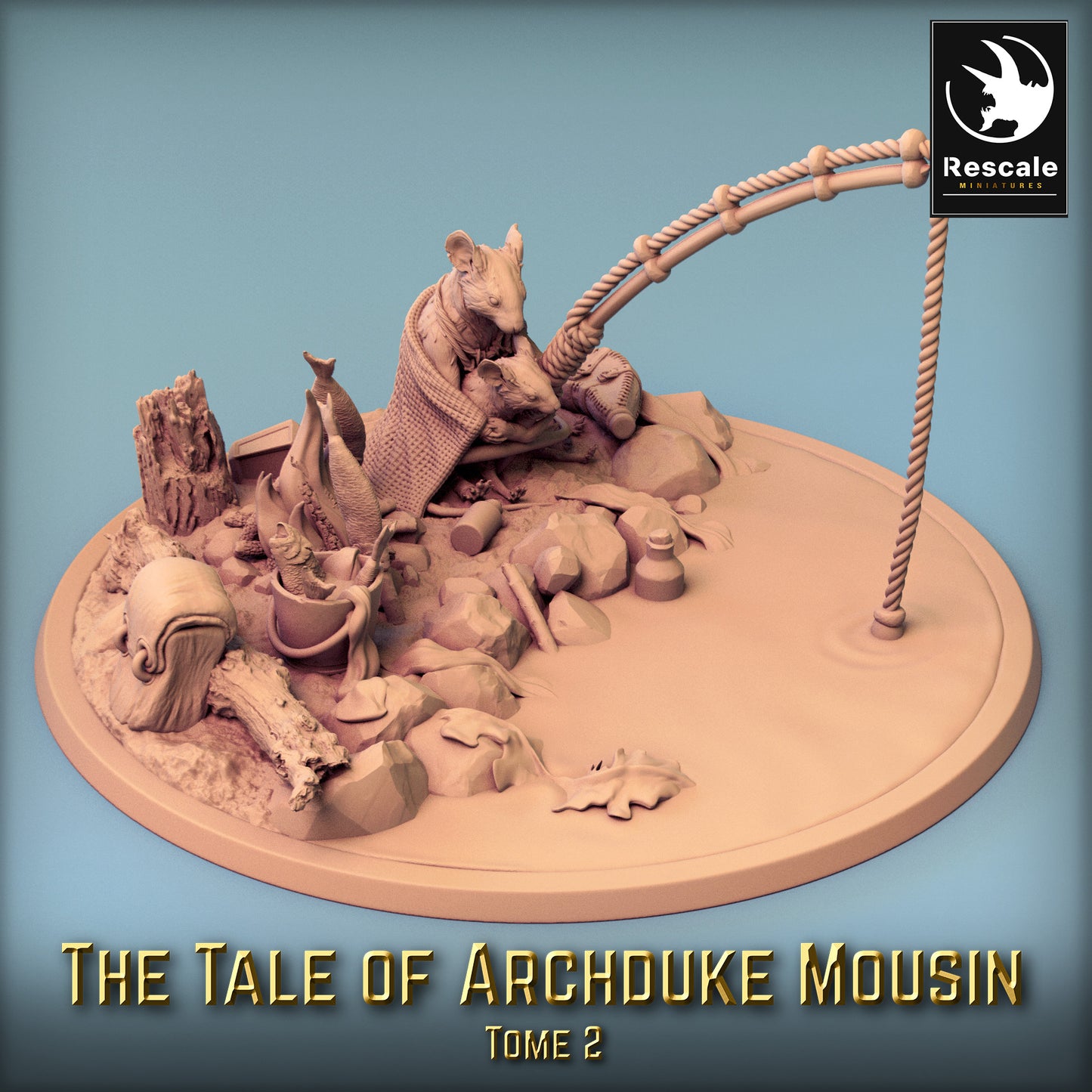A family of mice is fishing (large base) (G10)