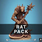Product photo Tabletop 28mm Lord of the Print (LotP) 1: Fantasy miniature: Rat Ogre / Were-Rat, beast warrior with spiked club, underground boss monster and dungeon crawler opponent (25_07_O3)
